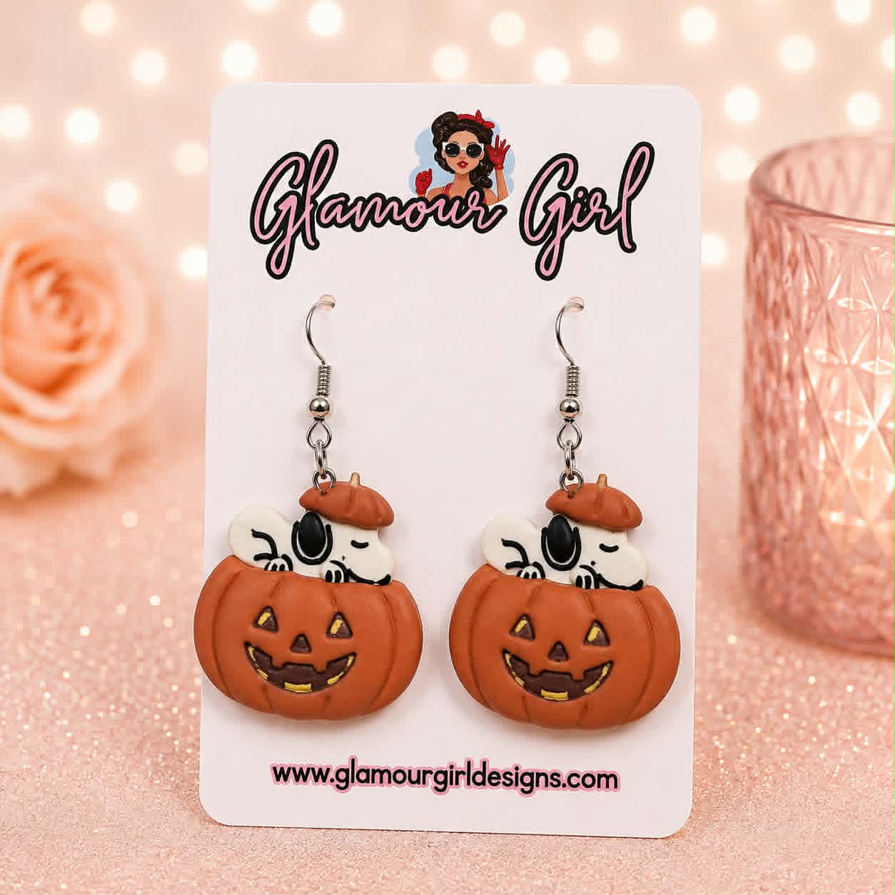 Snoopy Jack-o’-Lantern Earrings
