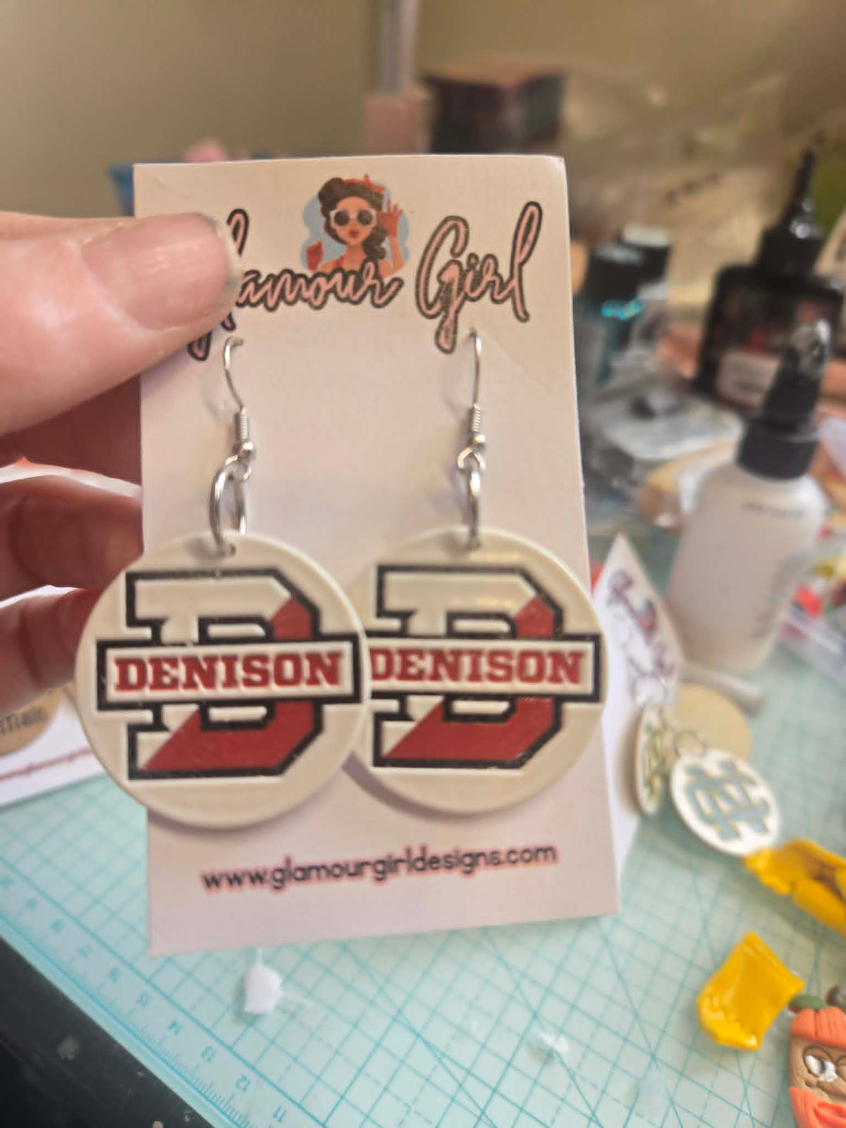 Denison Big Red Earrings