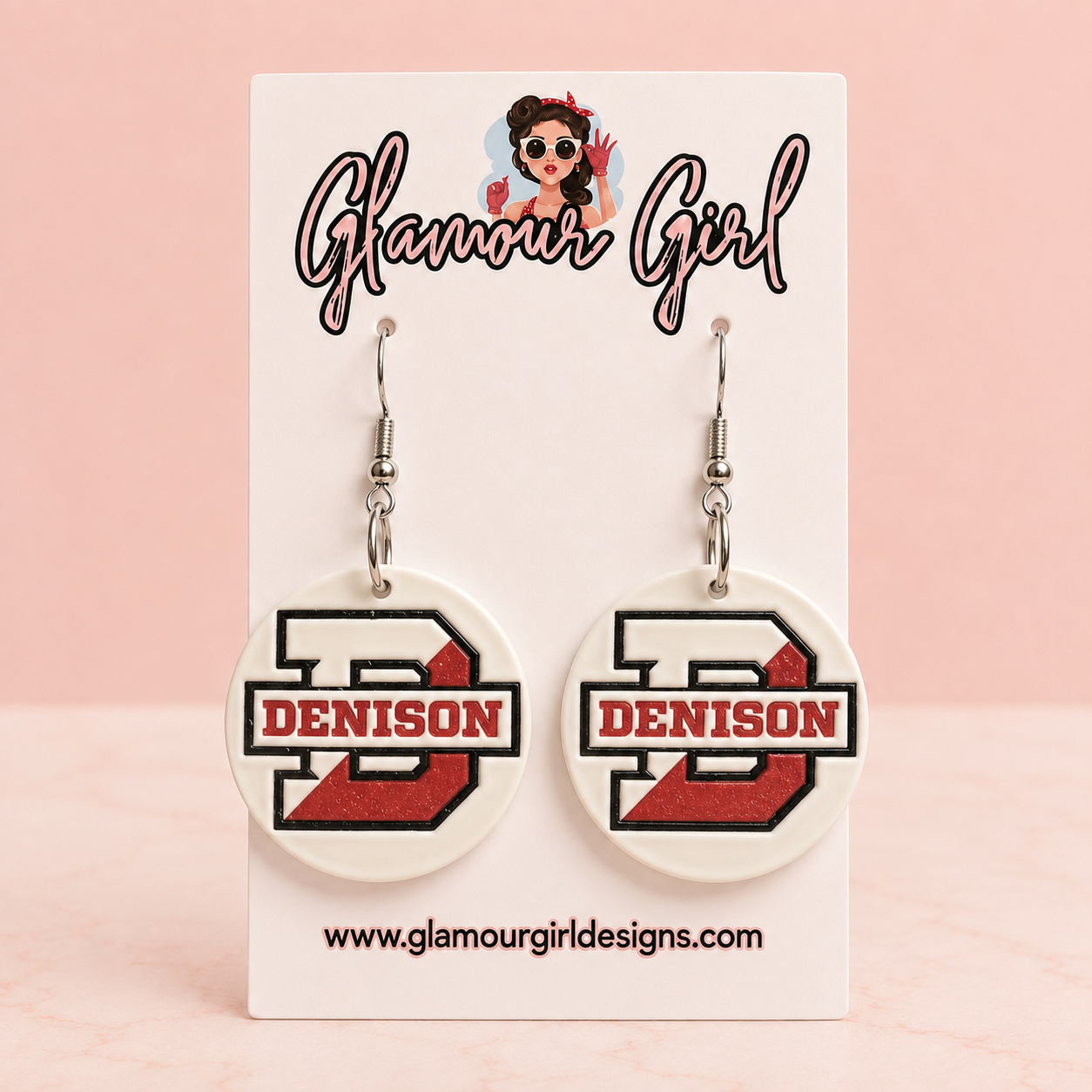 Denison Big Red Earrings