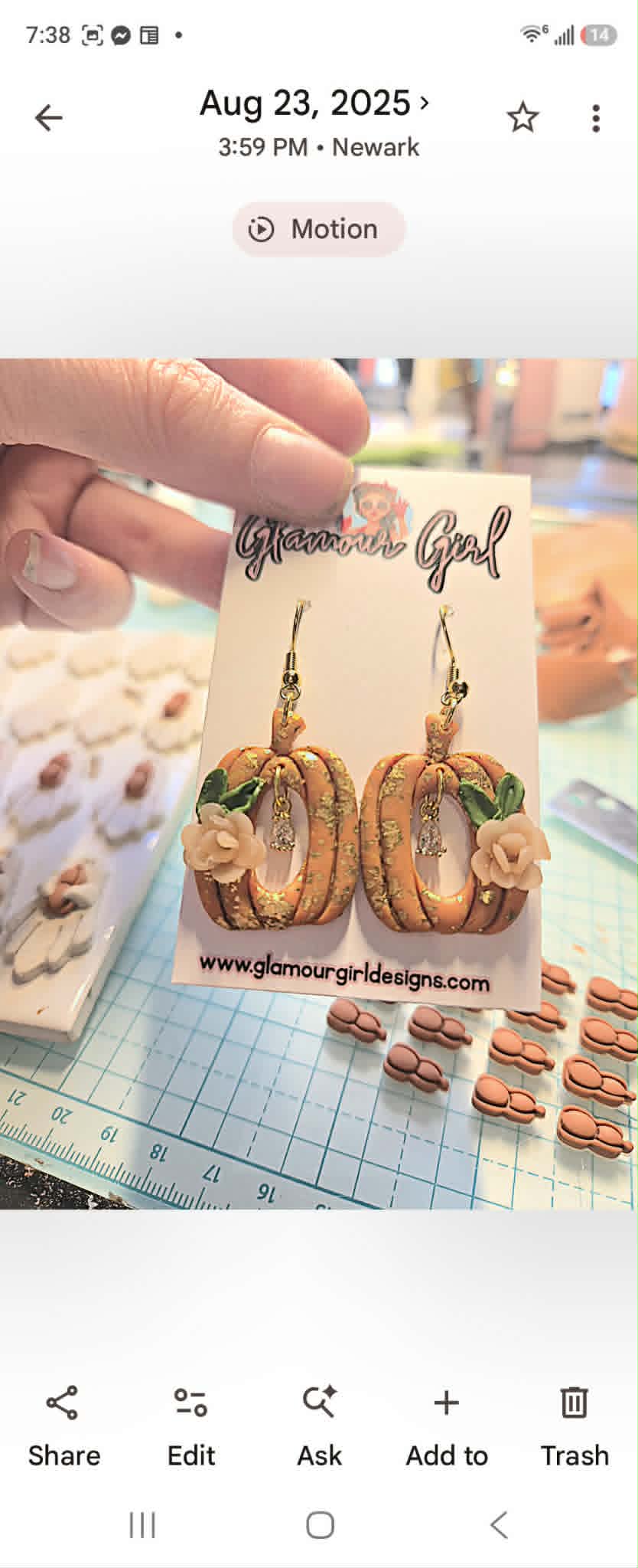 Open Pumpkin Floral Earrings