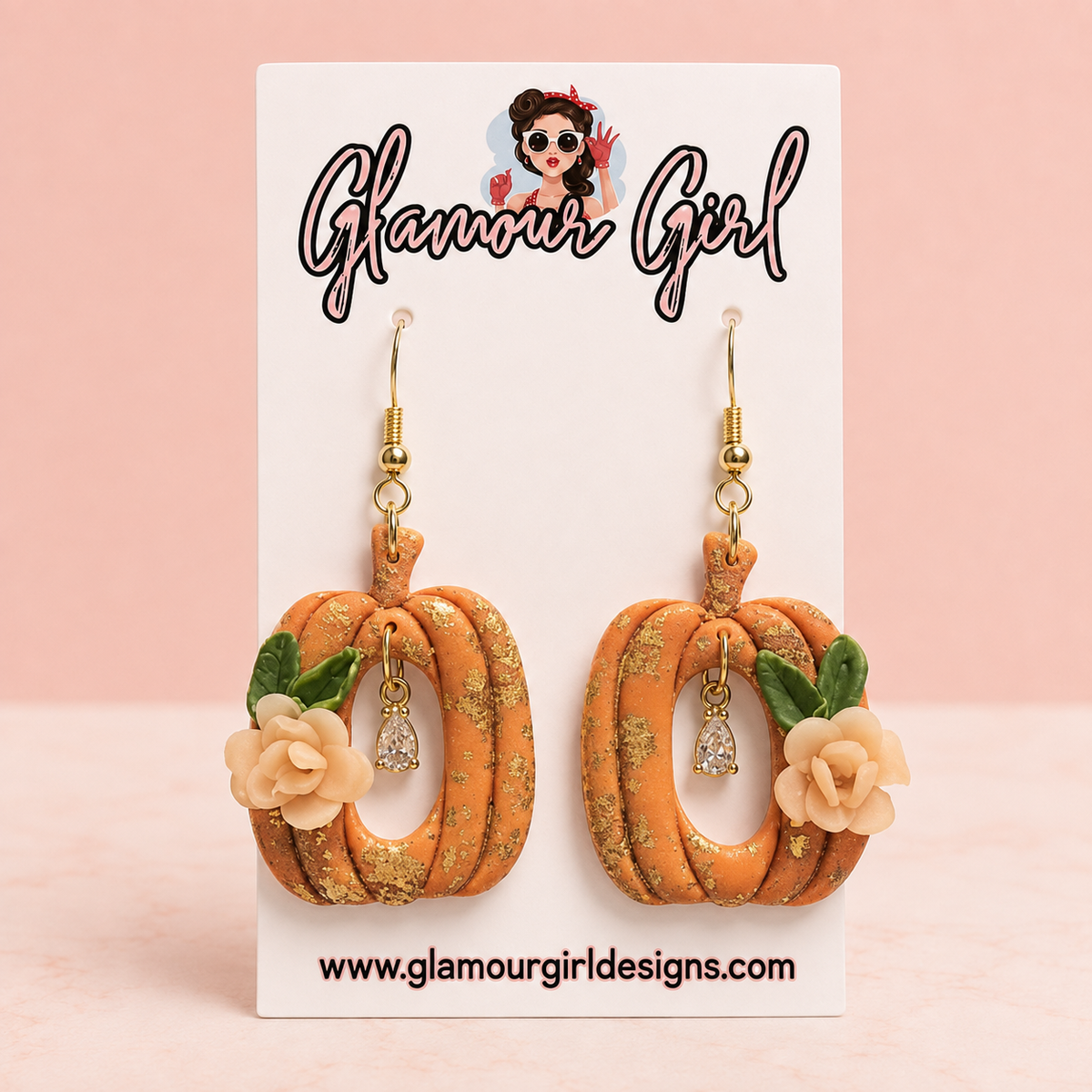 Open Pumpkin Floral Earrings