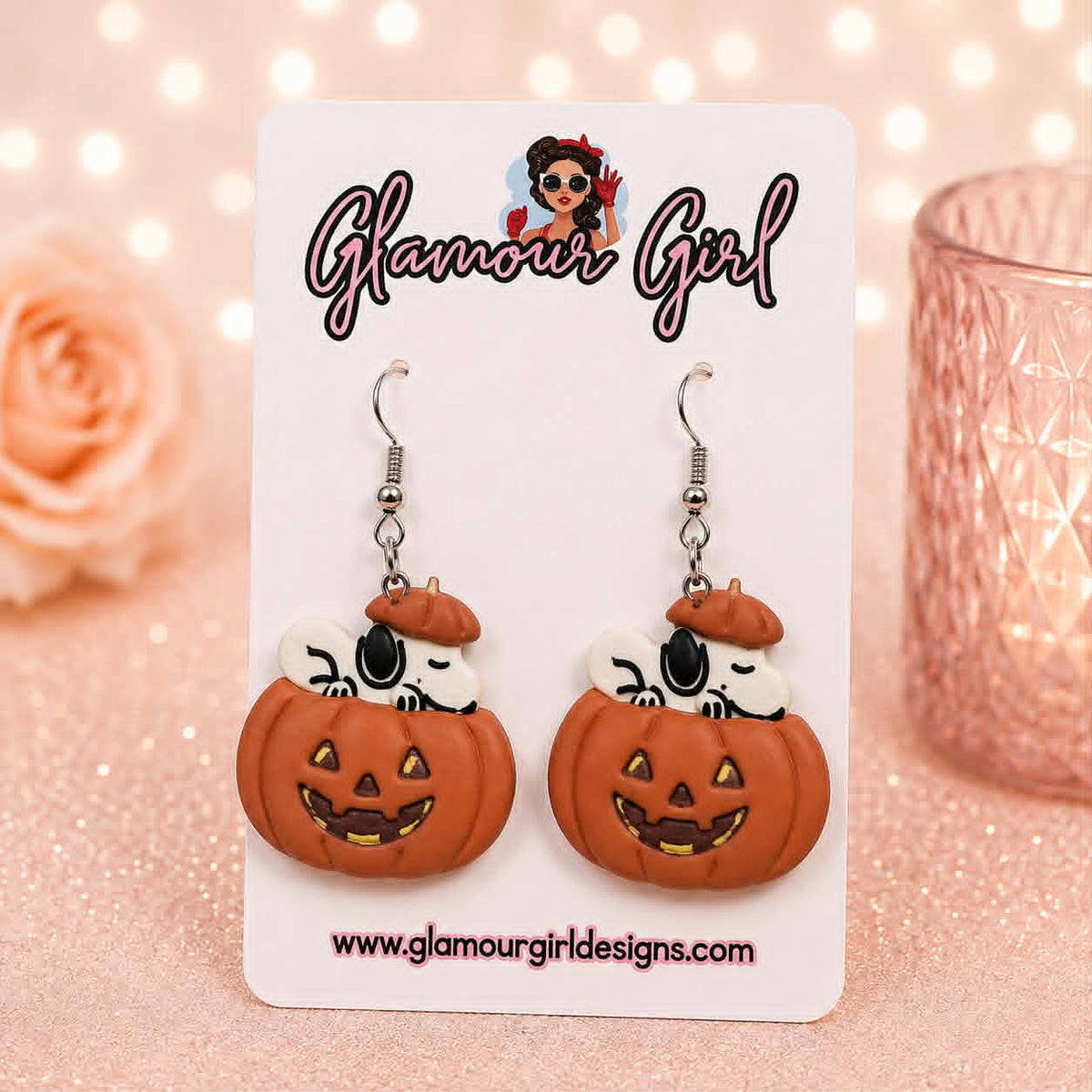 Snoopy Jack-o’-Lantern Earrings