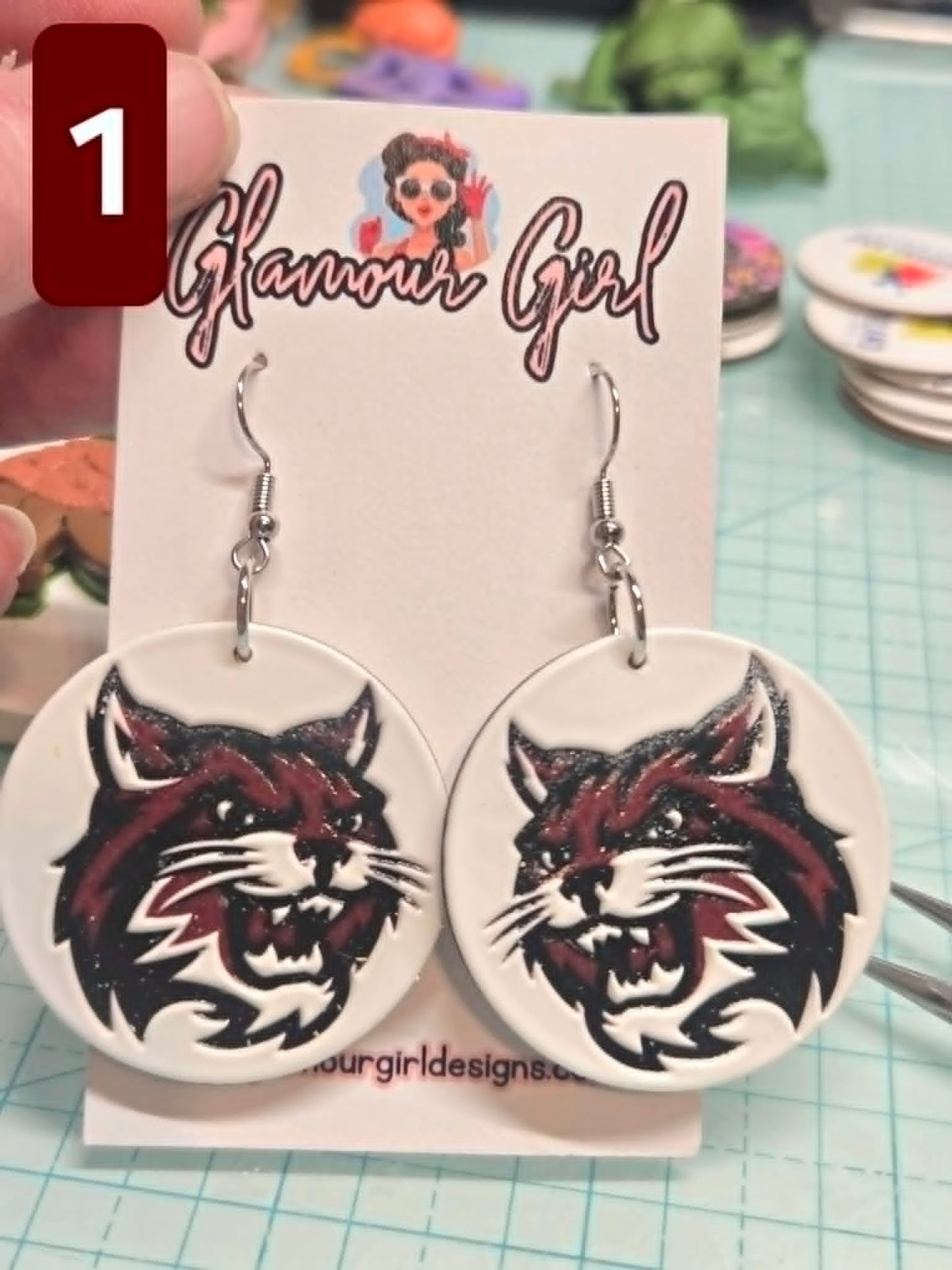 Newark Wildcats Logo Earrings