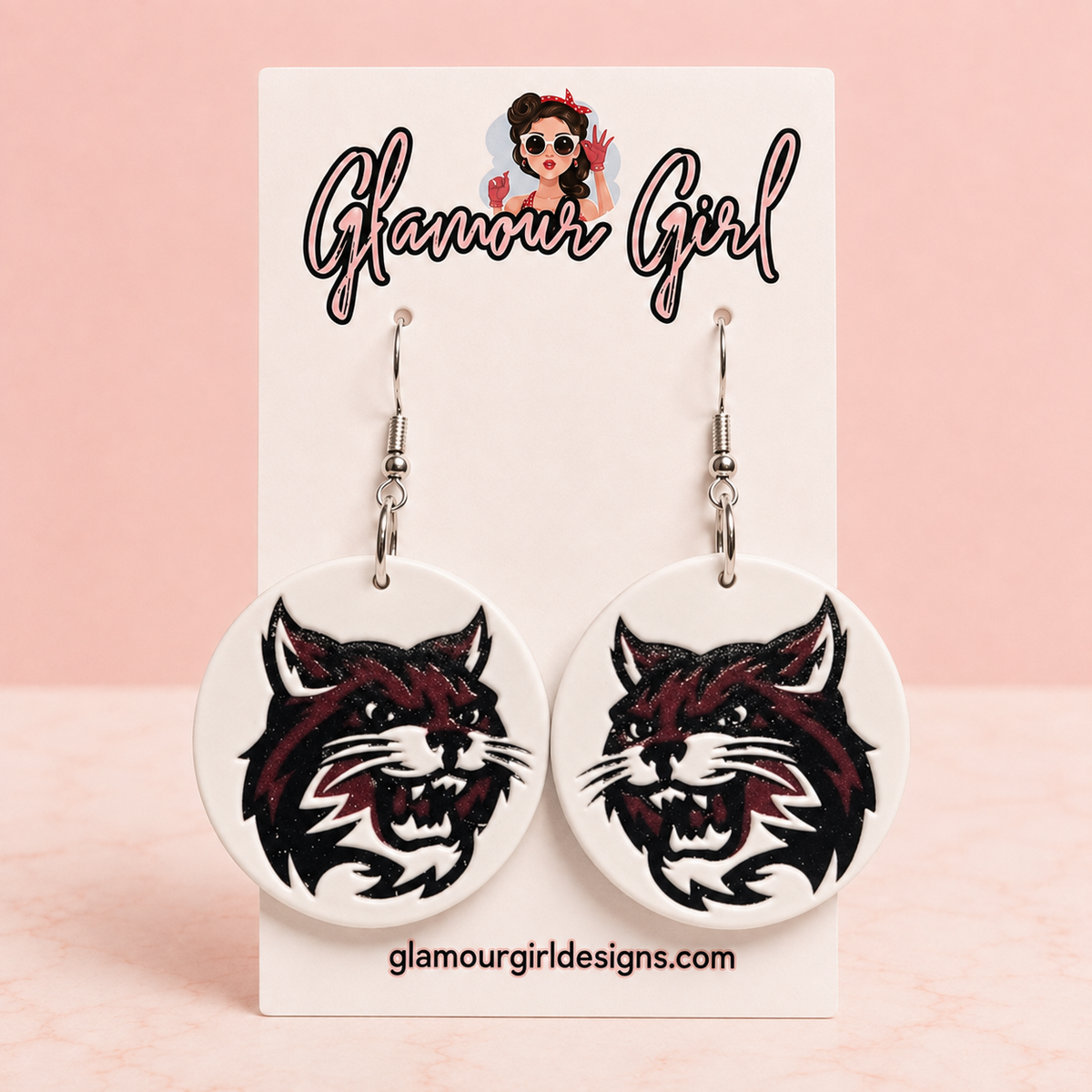 Newark Wildcats Logo Earrings