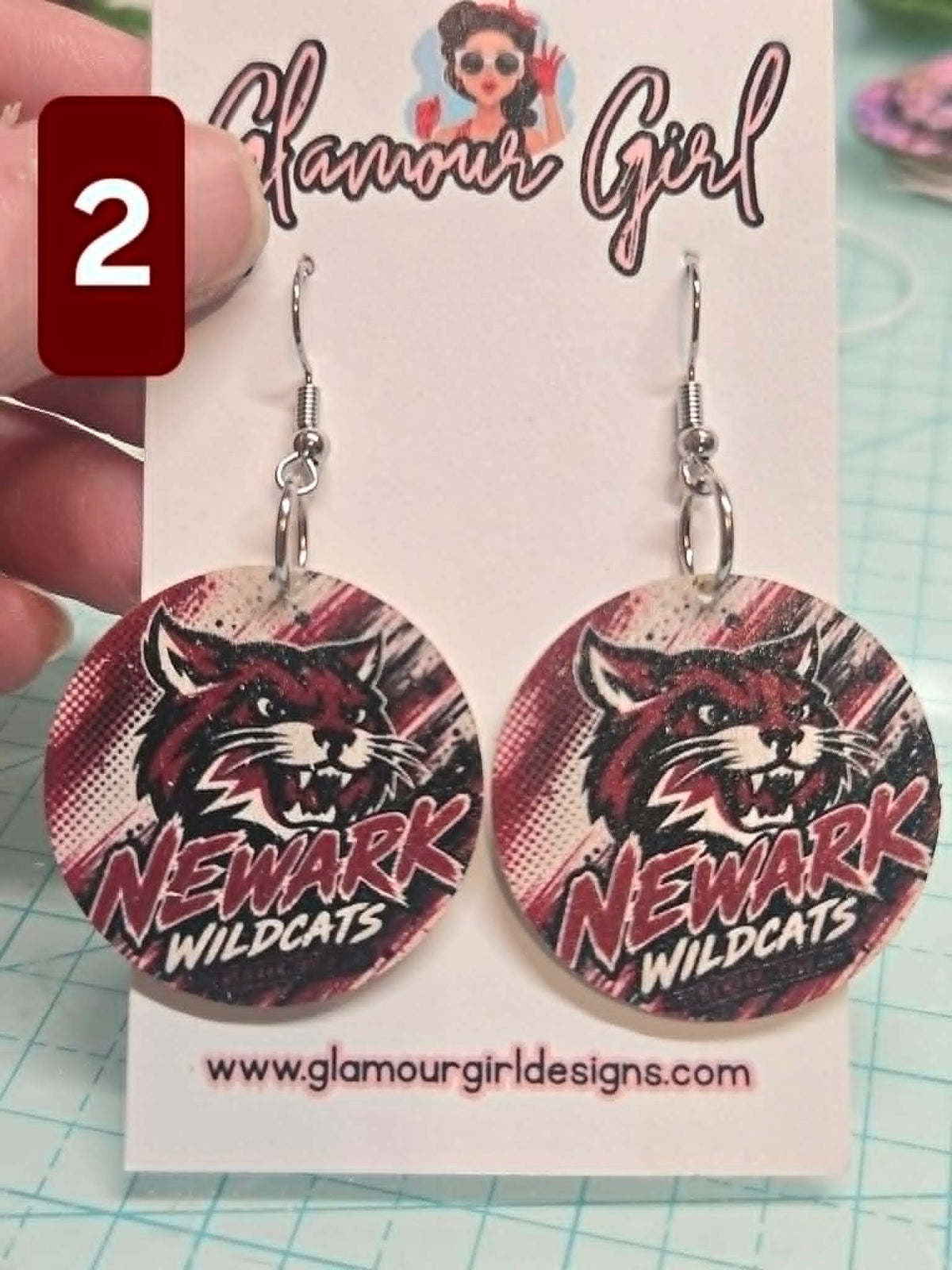 Newark Wildcats Splatter Earrings