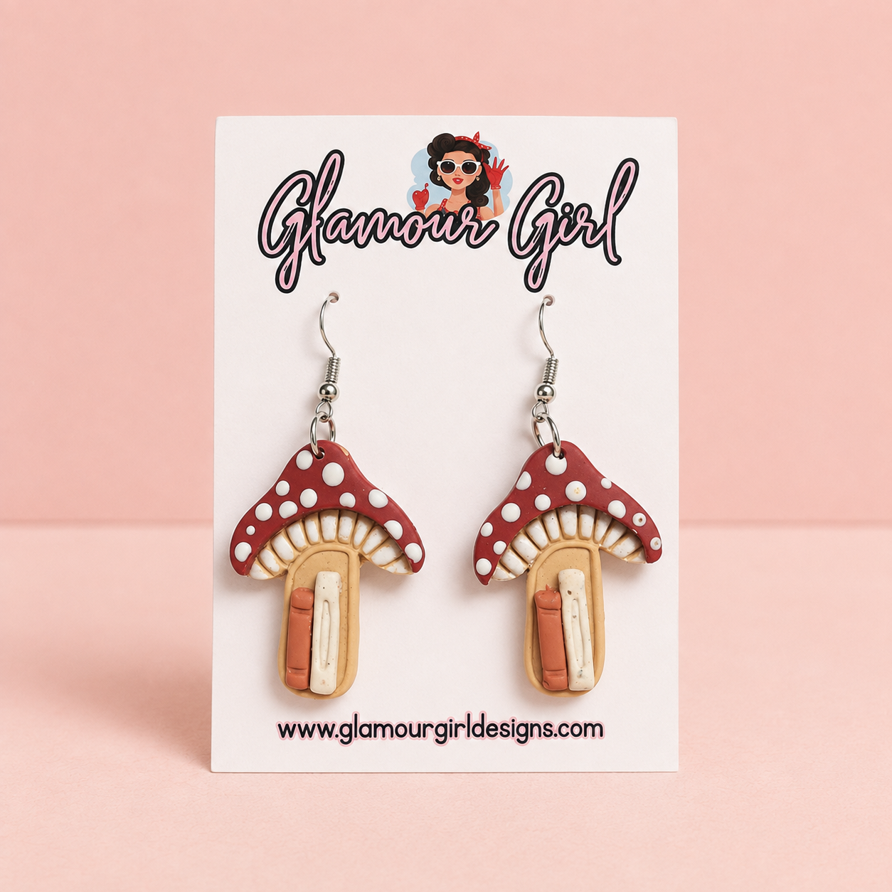 Mushroom & Book Earrings
