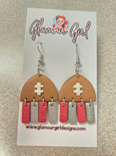 Buckeye Football Fringe Earrings