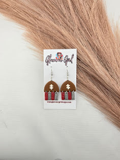Buckeye Football Fringe Earrings