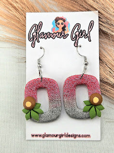 Scarlet & Gray Block O Earrings