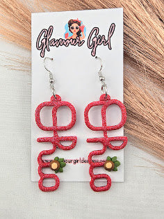 Vertical Ohio Script Earrings