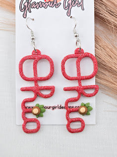 Vertical Ohio Script Earrings