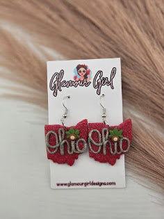 Ohio Script Scarlet State Earrings