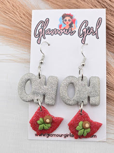 Silver OHIO Scarlet State Earrings