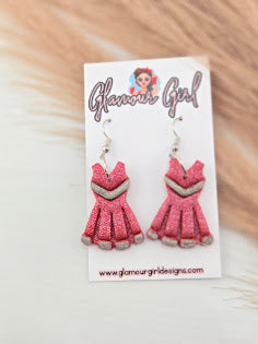 Scarlet & Gray Cheer Dress Earrings