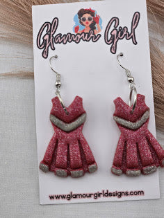 Scarlet & Gray Cheer Dress Earrings
