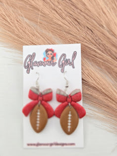 Bow Football Earrings